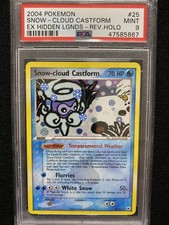 2004 Pokemon EX Hidden Legends Snow-Cloud Castform Reverse Holo 25/101 PSA 9