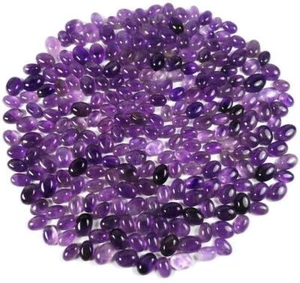 Pietra Preziosa Ametista 1 kg (5000 Ct) Alta Qualità Naturale Ovale Cabochon Lotto San Valentino - Foto 1 di 2