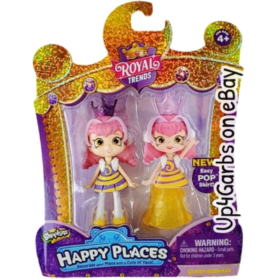 Boneco Shopkins novo na caixa Happy Places Royal Trends Queen Beehave boneco se comportar encaixe - Imagem 1 de 3