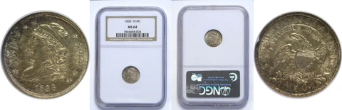 1836 Bust Half Dime NGC MS-64 Cover