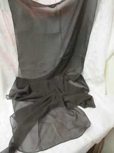Vintage Anne Klein Silk Chiffon Shawl Scarf chocolate brown - Picture 1 of 5