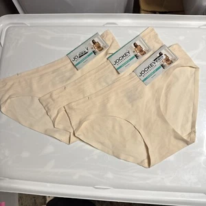 Jockey Women's Seamfree Air Bikini Size Large Nude Pack Of 3 Microfiber Stretch - Picture 1 of 3