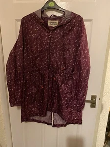 Ladies Parker TypeCagoul Size S In Burgundy Floral Print - Picture 1 of 1