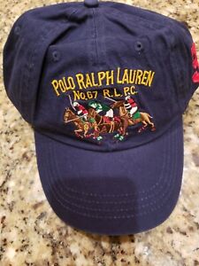 POLO RALPH LAUREN MEN'S NAVY 3 POLO PLAYER/PONY LOGOS BALL CAP HAT OSFA $39 NWT