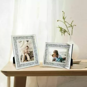 Sparkle Crushed Crystal Glitter Diamante Photo Frame Choice Of 4 Sizes - Picture 1 of 12