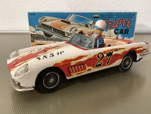 BANDAI STUNT CAR Nr. 4086 + OVP FERRARI Japan Blechspielzeug 60er Jahre SELTEN ! - Bild 1 von 20
