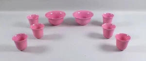 Lenox LINERS-PINK Porcelain (2) Bouillon Soup Liners +(6) Demitasse Cup Liners - Picture 1 of 4