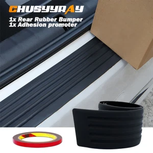 Rubber Car Rear Bumper Protector Trim Strip Trunk Sill Guard Scratch Pad Cover - Picture 1 of 9