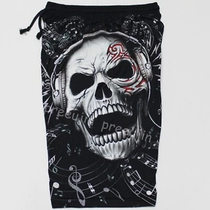 Board Shorts Skull Tattoo Rock Music Melody Reaper SG63 - Picture 1 of 4