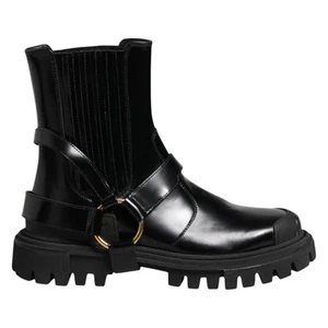 DOLCE & GABBANA Shoes Black Leather Chelsea Women Short Boots EU36/US5.5 1420usd - Picture 1 of 8