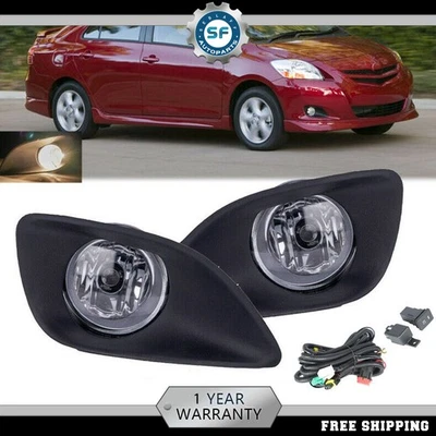 Par de luces antiniebla kit de marco para Toyota Yaris sedán 2007-2011 con cableado de interruptor Foto 1 de 4