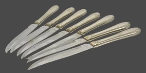 Set 7 Gorham Edelstahl Steakmesser silberfarben Hohlgriff Abendessen Obst - Bild 1 von 4