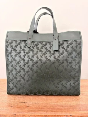 Bolso de Mano Coach C6612 Field 40 Nuevo con Etiquetas con Bolso de Gamuza de Cuero Verde para Caballo y Carruaje Foto 1 de 4