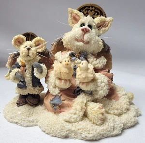 Boyds Bears Purrstone - FELICIA ANGELPUSS & GEORGE - PEACE ON EARTH #371004 - Picture 1 of 13