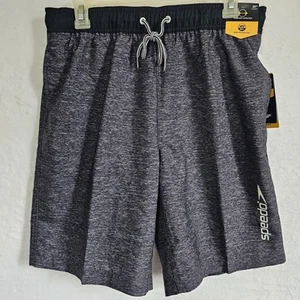 NWT Men's SPEEDO Swim Trunks Black Gray UPF 50+ Stretch Water Repellant Medium - Picture 1 of 11
