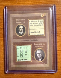 2025 Pieces of the Past Theodore Roosevelt & Franklin D. Roosevelt Dual Relic - Picture 1 of 2