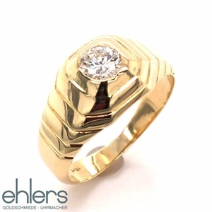 Ring 0,50ct Halbkaräter 750er Gelbgold 18kt Brillant unisex Solitär Männer 439 - Bild 1 von 12