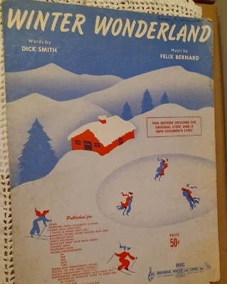 Winter Wonderland Dick Smith Felix Bernard 1953 Partituras Vintage Navidad Foto 1 de 3