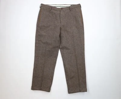 Pantalones chinos vintage años 90 Orvis para hombre 38x29 gamuza con puños lana tweed marrón Foto 1 de 4