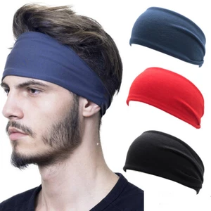 Men Women Sports Headband Head Sweatband Sweat Hair Band Gym Stretch Headwrap J - Picture 1 of 31
