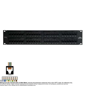 Patch Panel RJ45 8P8C 48-Port C5e Rackmount 2U Leviton Gigamax Cat 5G596-U48 - Picture 1 of 5