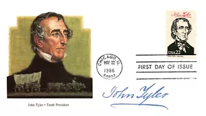 John Tyler décimo presidente de Estados Unidos Fleetwood Cachet primer día sin añadir sin sellar PR7 - Imagen 1 de 2