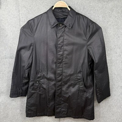 Chaqueta para hombre John Varvatos 42 R negra de nailon ligera con botones ventilada LEER Foto 1 de 4