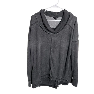 Sudadera para mujer Lucky Brand grande gris cuello capucha pulóver lavado mineral top Foto 1 de 4