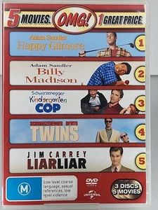 Happy Gilmore / Billy Madison / Kindergarten Cop / Twins / Liar Liar DVD comedy - Picture 1 of 2