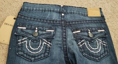 Jeans cosidos rosa/azul True Religion para niñas, talla 6 nuevos con etiquetas Foto 1 de 4