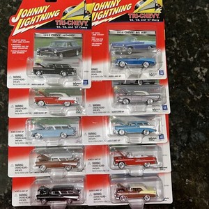 JOHNNY LIGHTNING 1955 CHEVY BEL AIR 56 Chevy 56 Nomad TRI-CHEVY SERIES Lot Of 10