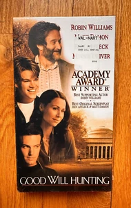 GOOD WILL HUNTING VHS - Robin Williams Damon Affleck Driver NEW with WATERMARK! - Picture 1 of 6