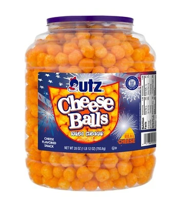 Utz Cheddar Cheese Balls Barrel 28 унций - Изображение 1 из 4