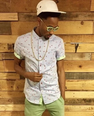 Sovereign Code Men’s Watermelon Shirt Button Up Short Sleeve XL - Image 1 of 4