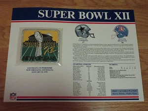 Super Bowl XII DALLAS COWBOYS vs DENVER BRONCOS 4" Patch MARTIN / WHITE MVP - Picture 1 of 2