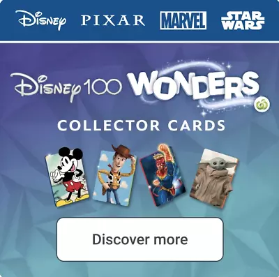 Woolworths WONDERS Disney 100 Woolies Pick Choose Collector Trading Cards 2023 • 1$