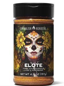 Spanglish Asadero ELOTE Seasoning 6.9oz Chipotle Lime Parmesan Street Corn Mex - Picture 1 of 16