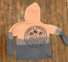 Ft. Walton Beach Hooded Long Sleeve T-Shirt Pink/Gray Ombre Small