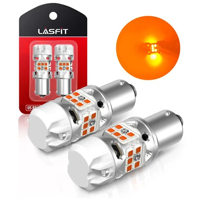 Luces LED de señal de giro anti hiper flash LASFIT ámbar 1156 BA15S 1156A sin errores Foto 1 de 4