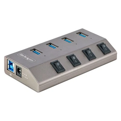 Startech.Com Hub USB Con Interruttori Individuali Grey 4 porte 5G4AIBS USB HUB - Immagine 1 di 4