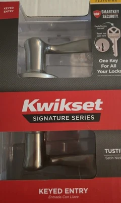 НОВАЯ ручка входной двери с ключом Kwikset Tustin со смарт-ключом матовый никель 97402-732 - Изображение 1 из 3