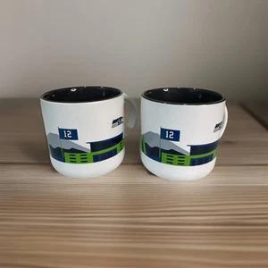 Lot of 2 Seattle Seahawks 12th Man Fan 14 oz Ceramic Coffee Cup Mug NFL Football - Picture 1 of 16