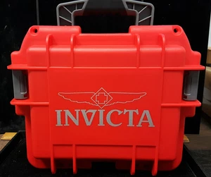 Invicta Waterproof 3 Slot Travel Collectors Watch Case,RED/Grey - Picture 1 of 5