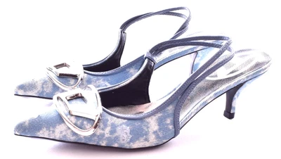 Zapatos de salón Diesel D con tacón de gatito en denim desgastado talla 37 como nuevos Foto 1 de 4