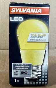 SYLVANIA LED 1 S14 FROST YELLOW Light Bulb Indoor/Outdoor 120V 1W LED1SFY New!!! - Picture 1 of 12