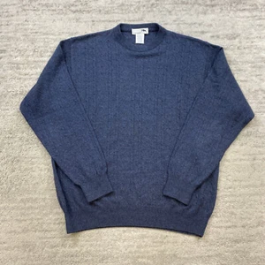 I Levrieri Cashmere Cable Knit Sweater Large Blue Outdoor Preppy Casual Silk Men - Picture 1 of 12