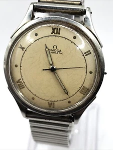 1940’s Rare Omega Ref.2421-1 Half Rotor Automatic Stainless Steel Men's RUNS - Picture 1 of 24
