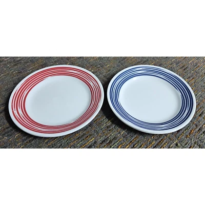 Juego de 4 platos de postre Corelle cepillados 8 1/2" azul y rojo Foto 1 de 3