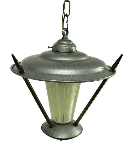 Stilnovo Style  Lantern Ornate Brass Chandelier Pendant Mid Century modern HTF Cover
