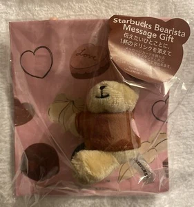 Peluche piccolo Starbucks Japan San Valentino 2024 Bearista messaggio regalo (NUOVO) - Foto 1 di 1